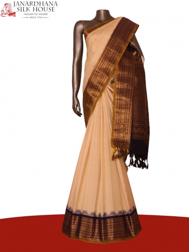 Exclusive Contrast Pure Gadwal Silk Saree